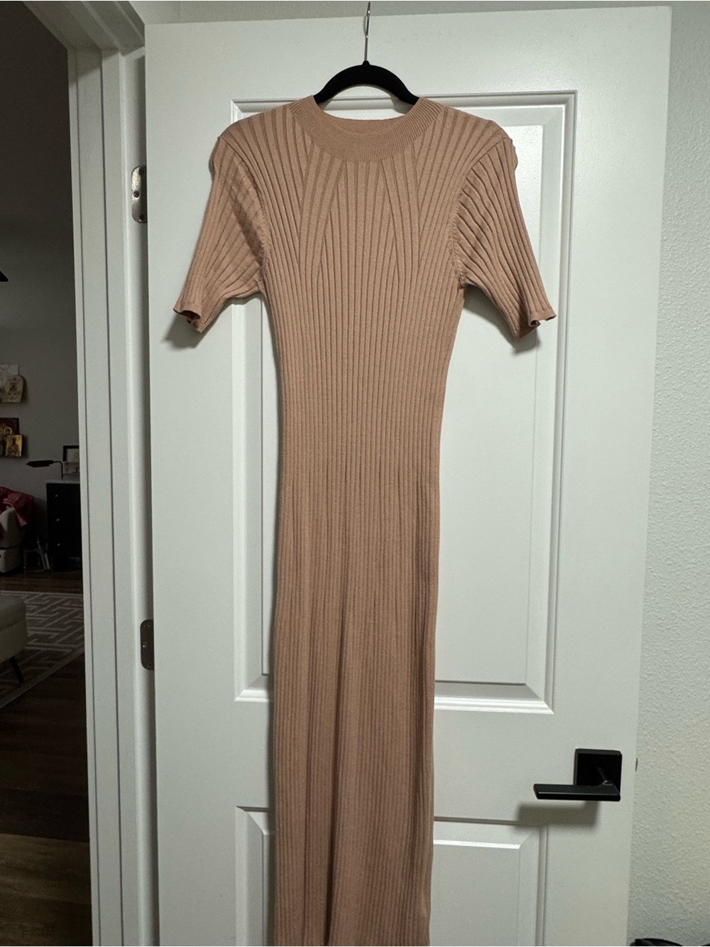 Varley Ribbed Maxi Dress in Taupe